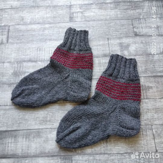 Шерстяные носки мужские ручная работа