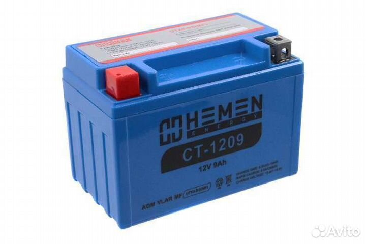 Аккумулятор 12В 9Ач hemen energy CT1209 (UTX9-BS(M