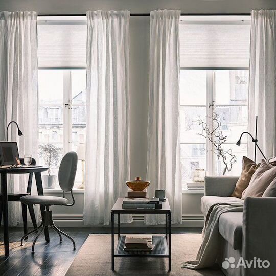 Шторы гардины лен IKEA новые Дютог 145х250 см