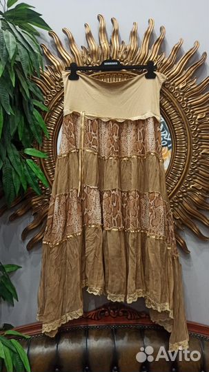 Юбка шифон gucci 56-62 леопард италия