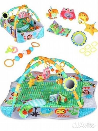 Детский развивающий игровой коврик 3 в 1