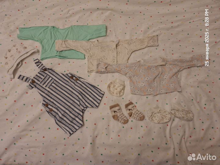 Вещи для новорожденного мальчика 50 56