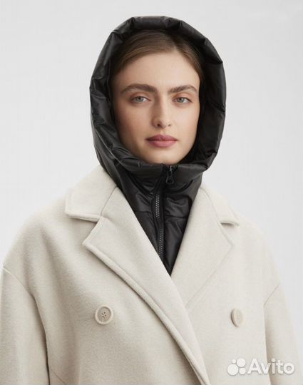 Капор женский, капюшон съемный, манишка