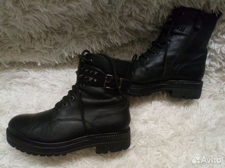 Tamaris женские черные кожаные ботинки р.38