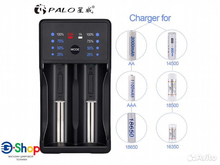 Набор Зарядное USB и 2x Аккумулятора Palo CR123