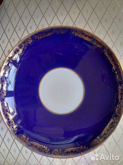 Сухарница кобальт с позолотой лфз СССР