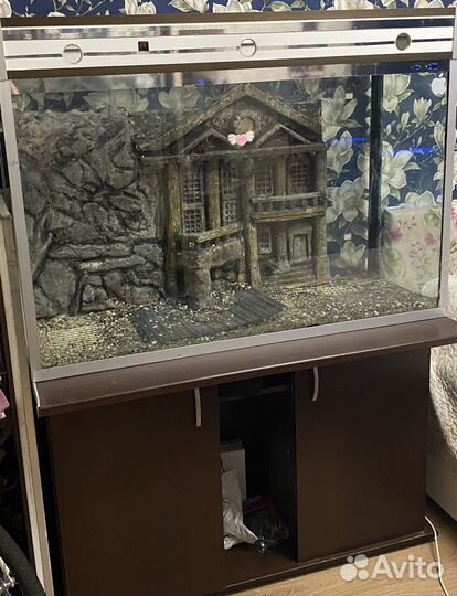 Аквариум 400 литров с тумбой. Размеры 120*43*86