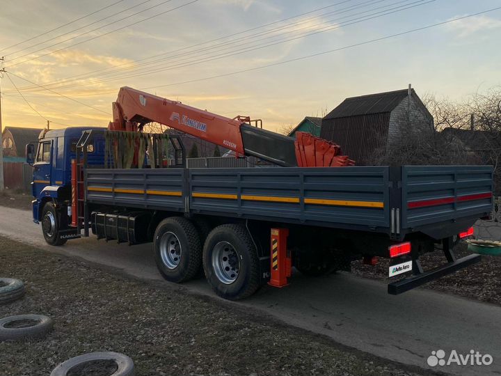 Бортовой грузовик КАМАЗ 65117 с КМУ Kanglim, 2014