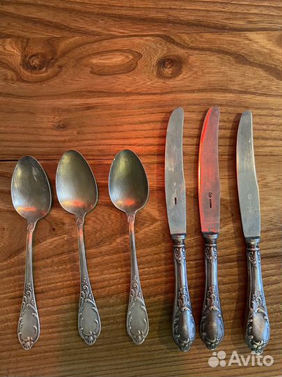 Мельхиоровые ложки ножи вилки СССР