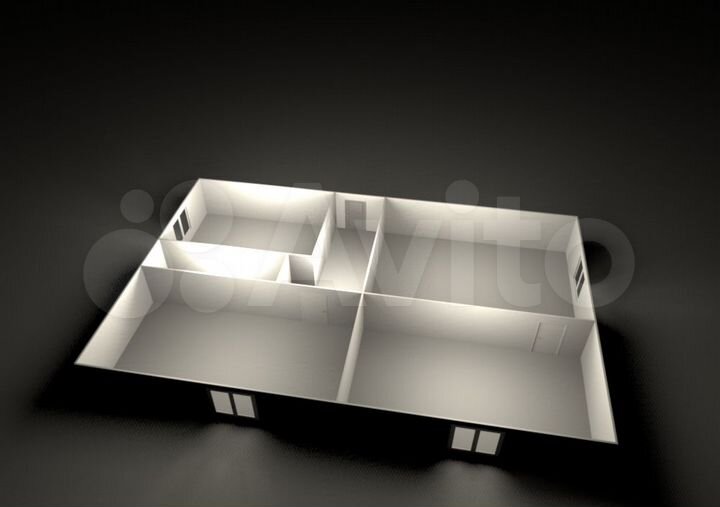 3-к. квартира, 55 м², 1/2 эт.