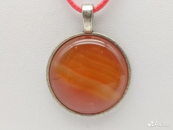 Кулон 2.5 см с натуральным камнем (Сердолик)