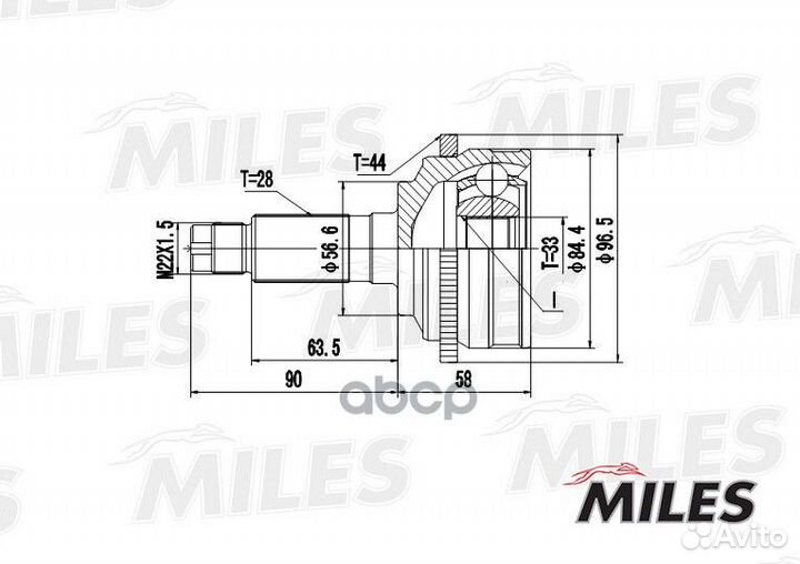 ШРУС наружный mazda 6 02- (с ABS) (GKN 304312)