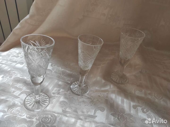 Фужеры, бокалы, стаканы, рюмки, стопки хрусталь