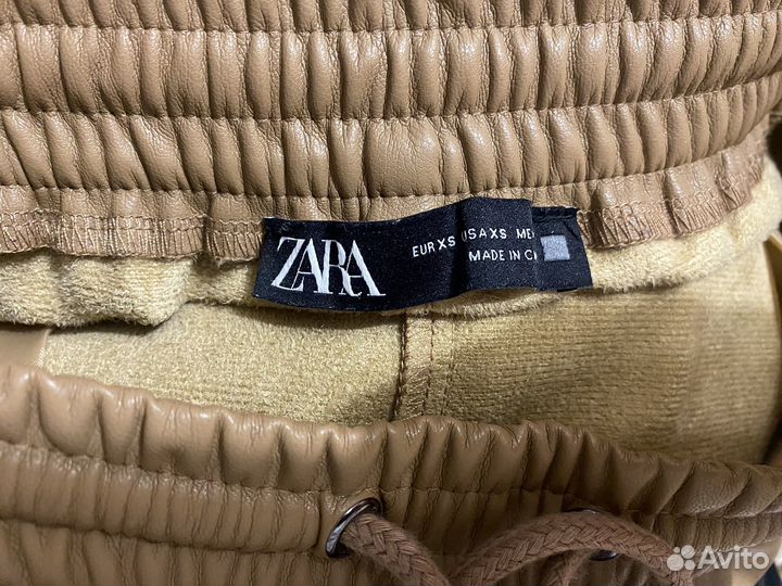 Кожаные брюки женские zara