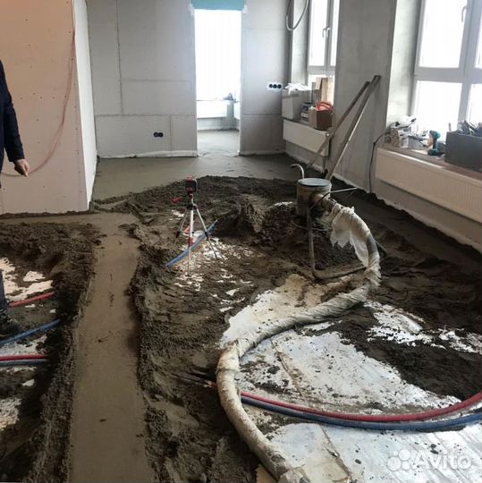 Механизированная полусухая стяжка пола