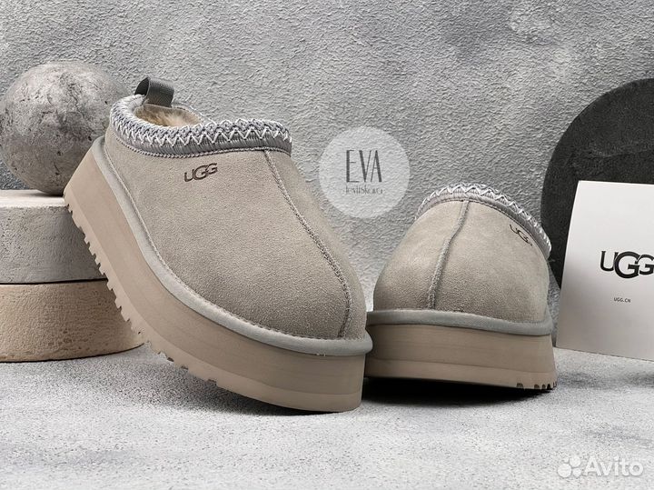 Угги женские слипоны Ugg Tazz Platform Grey-Violet