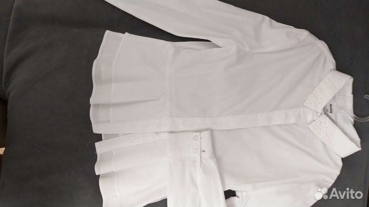 Блузка белая для девочек рост 134