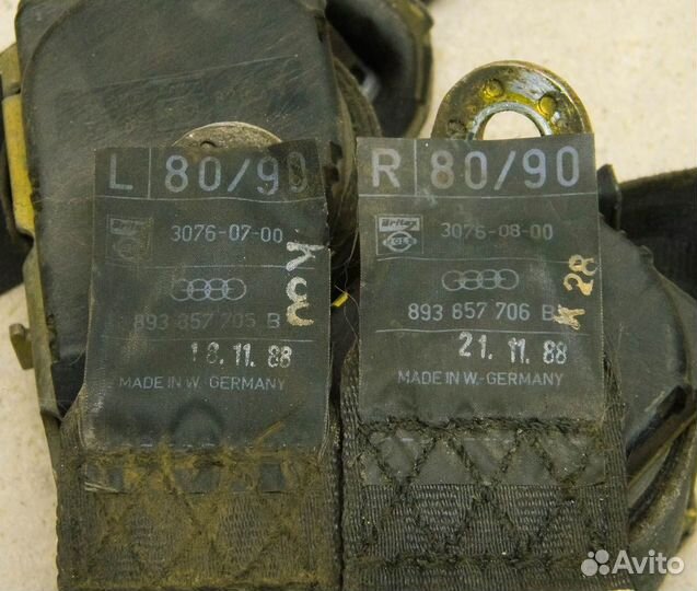 Ремень безопасности передний Audi 80 B3