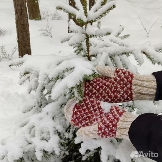 Варежки из собачьей и овечьей шерсти