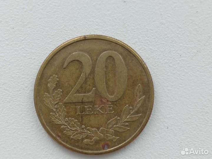 Монета 20 леков Албания 2016 год
