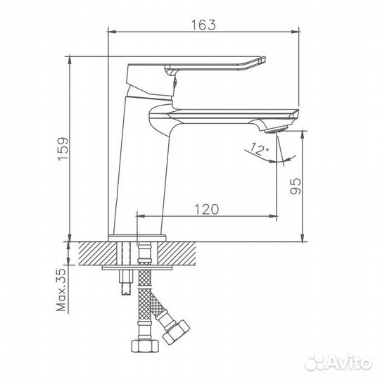 Смеситель для раковины Haiba hb10556 Хром