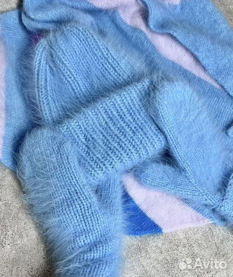 Шапка, варежки и косынка из ангоры