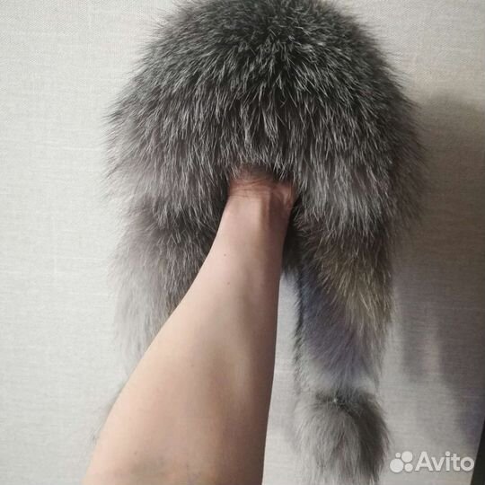 Шапка ушанка женская практ. новая чернобурка кожа