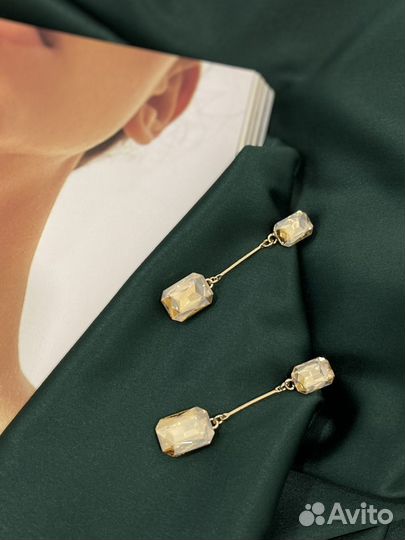 Серьги винтажные с кристалами swarovski