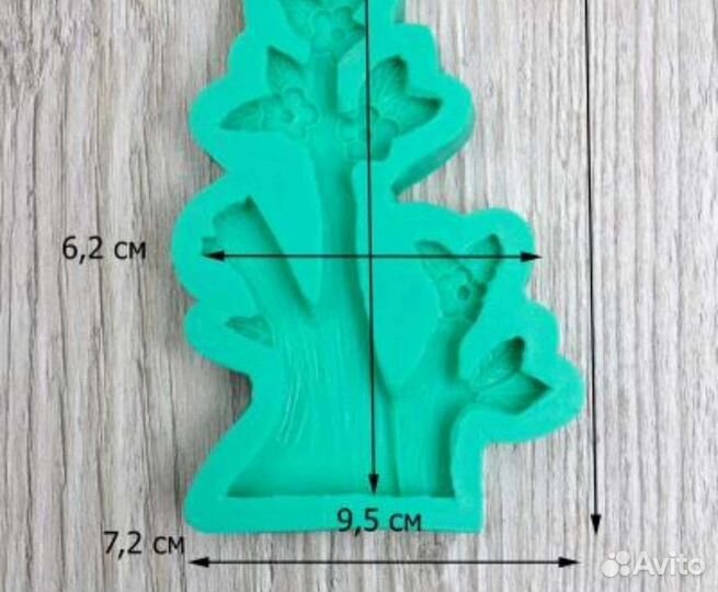 Силиконовая форма дерево с цветами маленькое