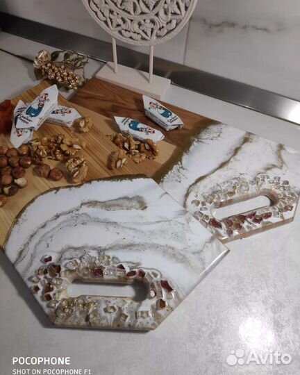 Доска разделочная дуб, эпоксидная смола