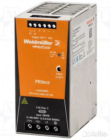 Weidmuller PRO ECO3 240w 24v 10a Блок питания