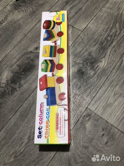 Паровозик сортер деревянный