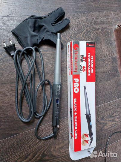 Конусная плойка hairway professional black&Silver