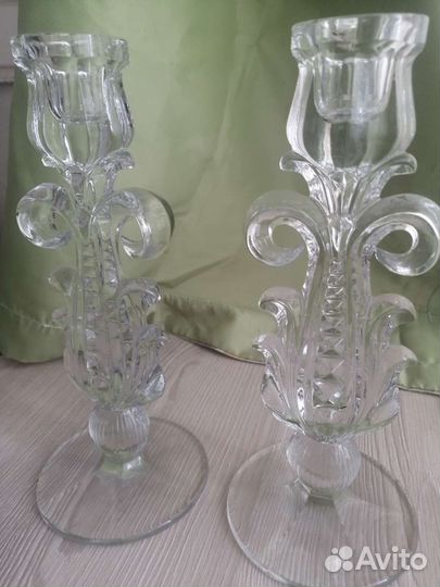 Пара хрустальных подсвечников