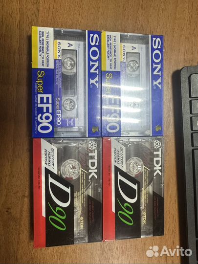 Чистые касеты sony super C-90EFS TDK D-90ES