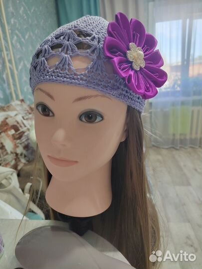 Летние вязаные шапочки