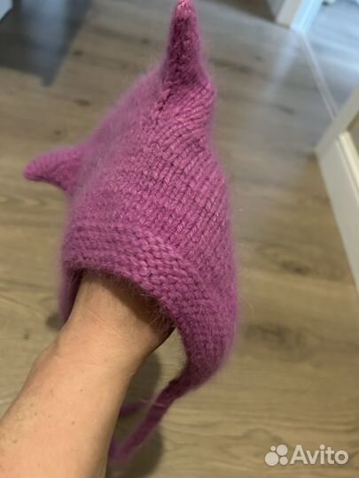 Шапка чепчик с ушками женская