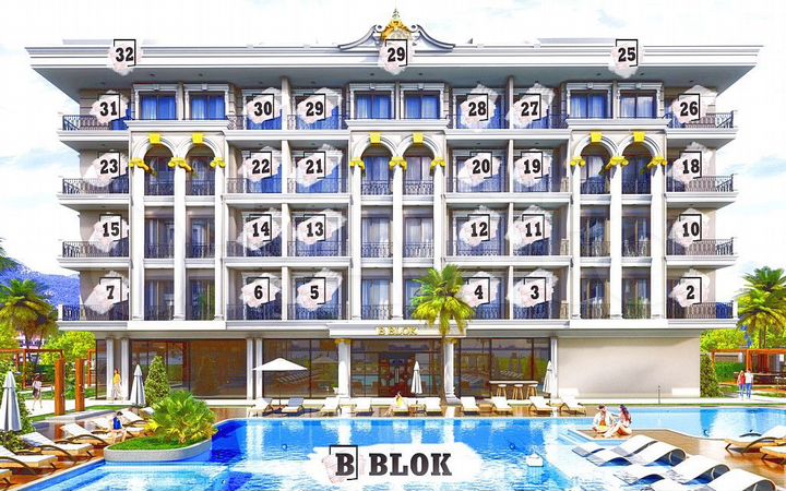 1-к. квартира, 44,5 м² (Турция)