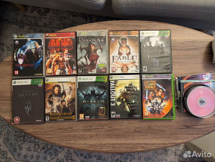 Xbox 360 fat прошитый + 10 игр