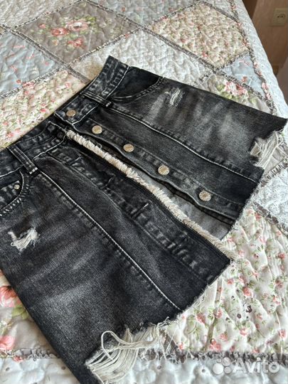 Юбка джинсовая мини