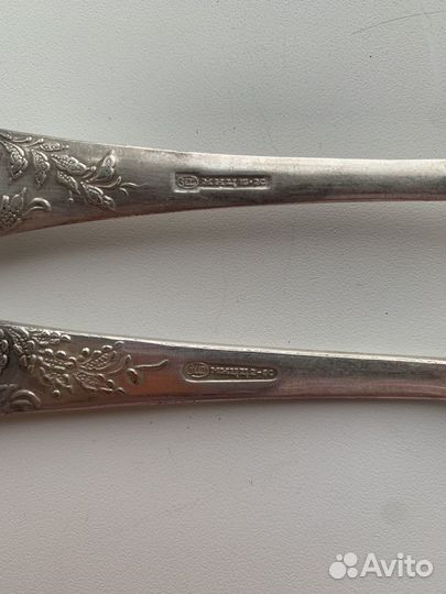 Вилка и ложка мельхиор