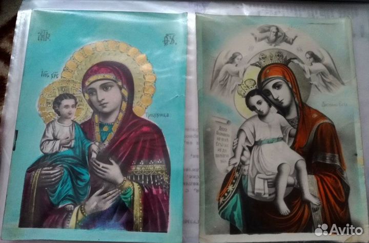 Иконы литографии старинные 19 в редкие