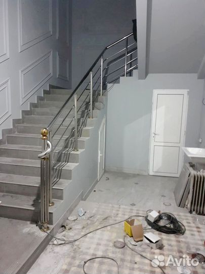 Перила в частный дом из нержавеющей стали