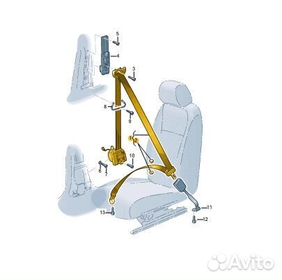 Ремень безопасности передний правый Skoda Karoq