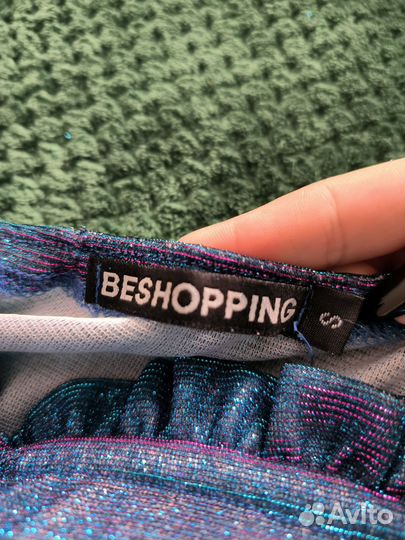 Платье beshopping синее блестящее переливающееся