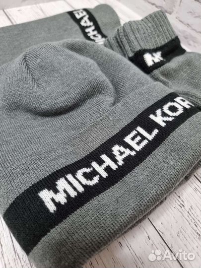 Мужской набор 3в1 Шапка шарф перчатки Michael Kors