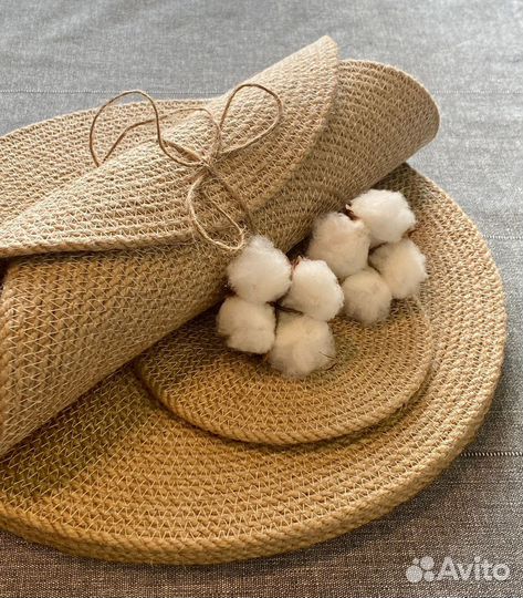 Салфетки на стол из джута