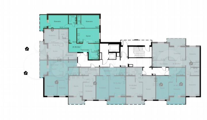 3-к. квартира, 88,4 м², 12/18 эт.