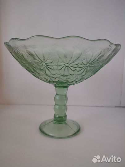 Ваза -конфетница медовое стекло