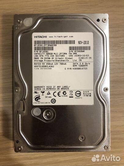 Жесткий диск 500gb Hitachi